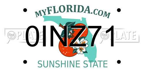 0INZ71 Florida License Plate