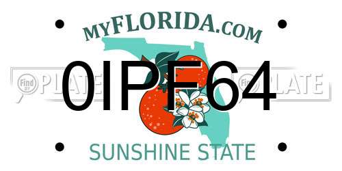 0IPF64 Florida License Plate