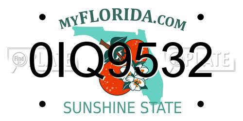 0IQ9532 Florida License Plate