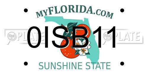 0ISB11 Florida License Plate