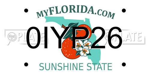 0IYP26 Florida License Plate