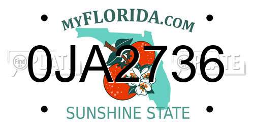 0JA2736 Florida License Plate