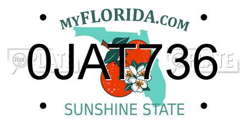 0JAT736 Florida License Plate