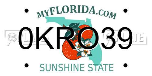 0KRO39 Florida License Plate