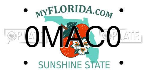 0MAC0 Florida License Plate