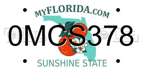 0MCS378 Florida License Plate