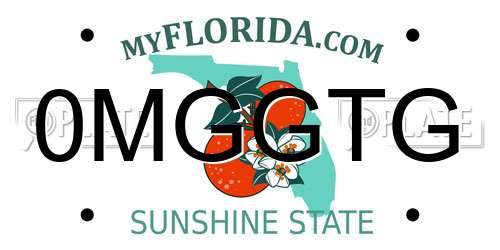 0MGGTG Florida License Plate