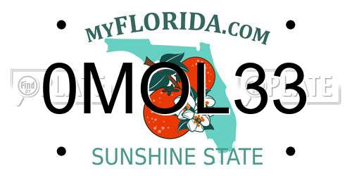 0MOL33 Florida License Plate