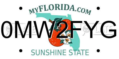 0MW2FYG Florida License Plate