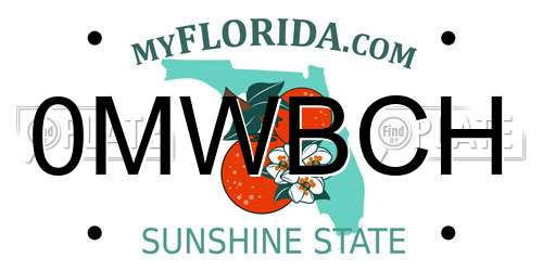 0MWBCH Florida License Plate