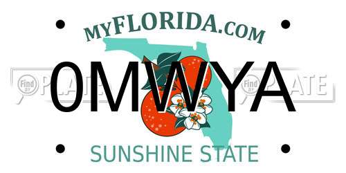 0MWYA Florida License Plate
