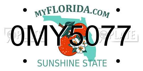 0MY5077 Florida License Plate