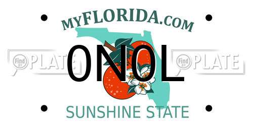 0N0L Florida License Plate