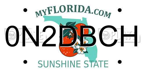 0N2DBCH Florida License Plate