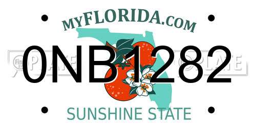 0NB1282 Florida License Plate