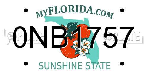 0NB1757 Florida License Plate
