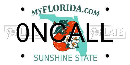 0NCALL Florida License Plate