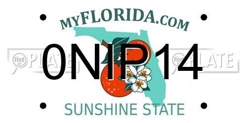 0NIP14 Florida License Plate