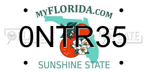 0NTR35 Florida License Plate