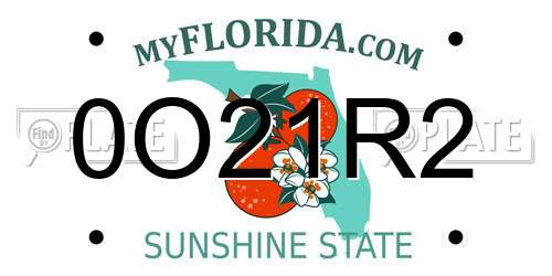 0O21R2 Florida License Plate