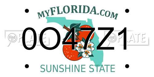 0O47Z1 Florida License Plate