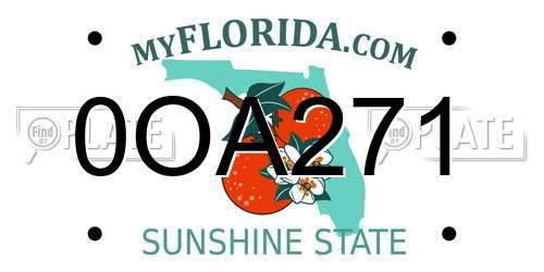 0OA271 Florida License Plate
