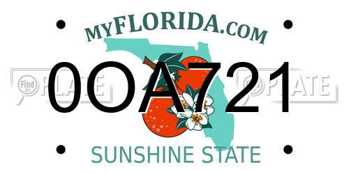 0OA721 Florida License Plate