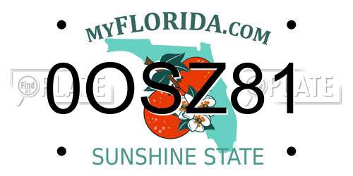 0OSZ81 Florida License Plate