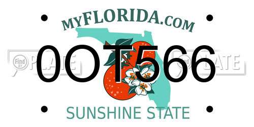 0OT566 Florida License Plate