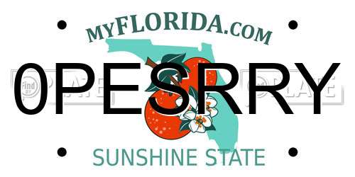 0PESRRY Florida License Plate