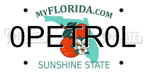 0PETR0L Florida License Plate