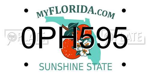 0PH595 Florida License Plate