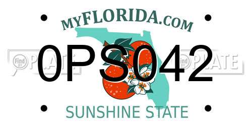 0PS042 Florida License Plate