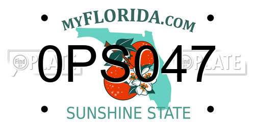 0PS047 Florida License Plate