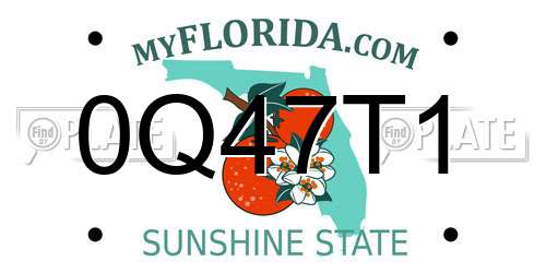 0Q47T1 Florida License Plate