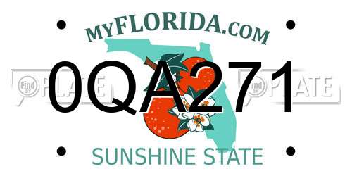 0QA271 Florida License Plate