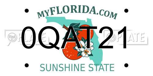 0QAT21 Florida License Plate