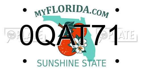 0QAT71 Florida License Plate