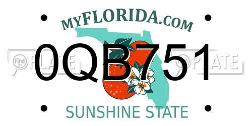 0QB751 Florida License Plate