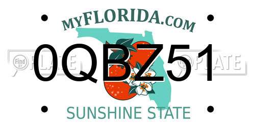 0QBZ51 Florida License Plate