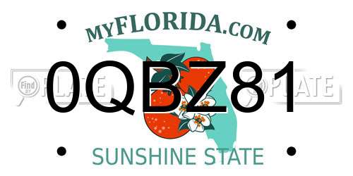 0QBZ81 Florida License Plate