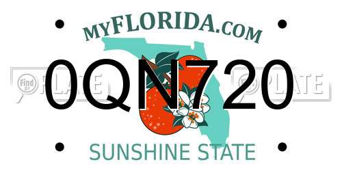 0QN720 Florida License Plate