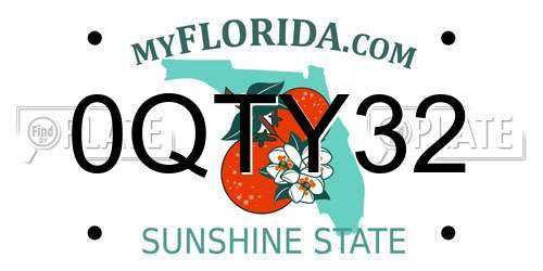 0QTY32 Florida License Plate