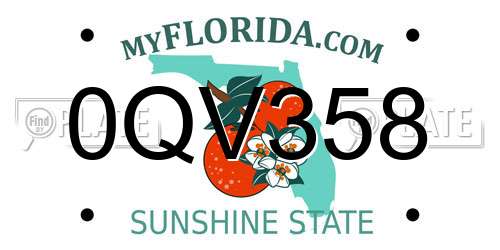 0QV358 Florida License Plate