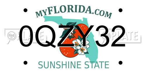 0QZY32 Florida License Plate