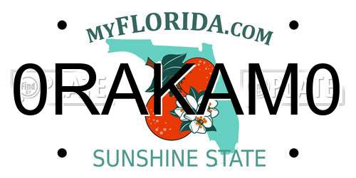 0RAKAM0 Florida License Plate