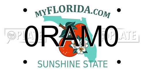 0RAM0 Florida License Plate