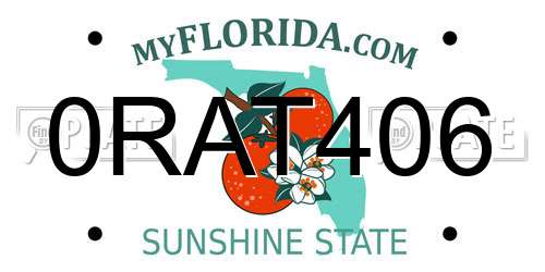0RAT406 Florida License Plate