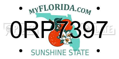 0RP7397 Florida License Plate