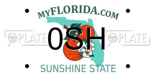 0SH Florida License Plate